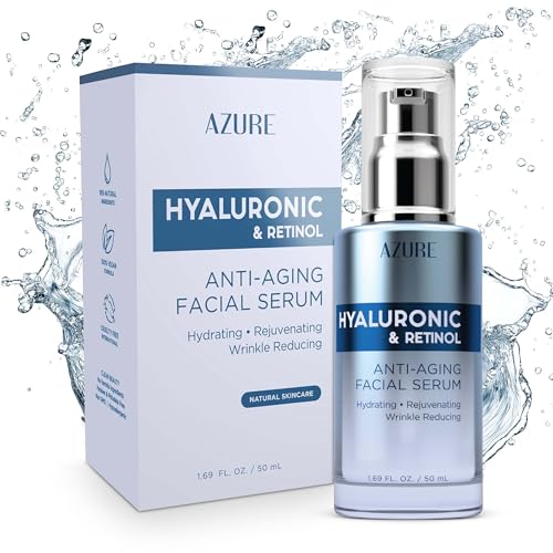 Azure Cosmetics Hyaluronic Acid Serum For Face Ultra Hydrating Dermatologist Tested AntiAging Moisturizer for Dark Spots Fine Lines Wrinkles Vegan Clean Beauty Korean Skin Care 169 oz