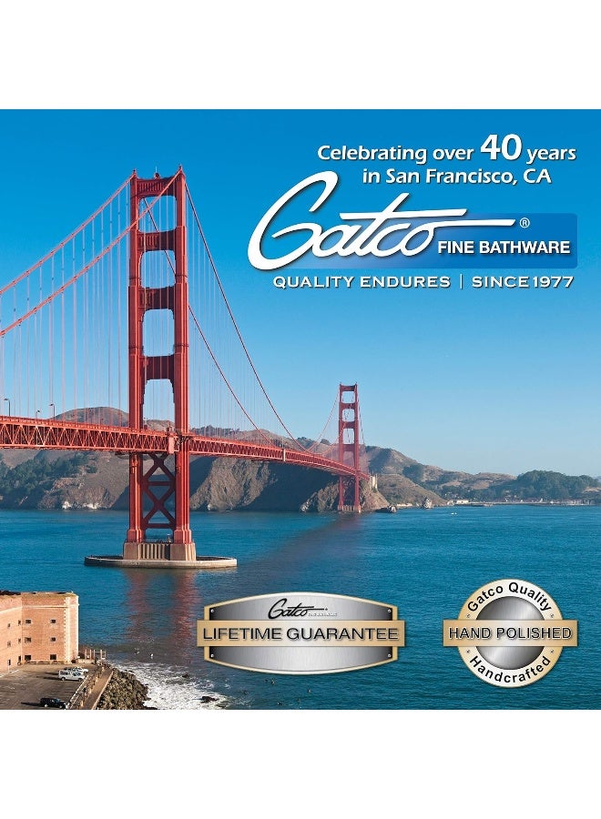 Gatco 1488 Elegant Square Toilet Brush Holder Chrome - Image 3