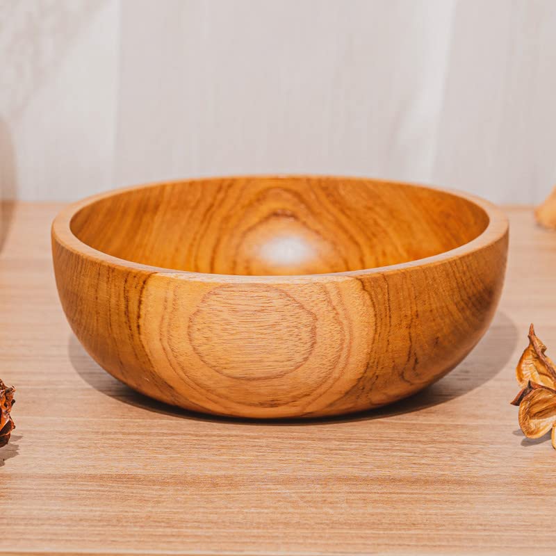 Rainforest Bowls Rainforest Bowls Set of 2 6"" Regular Round Javanese Teak Wood Bowls- Perfect for Everyday Use  Hot & Cold Friendly  Ultra-Durable- Premium Solid Wooden Bowls Handcrafted by Indonesian Artisans - Image 5