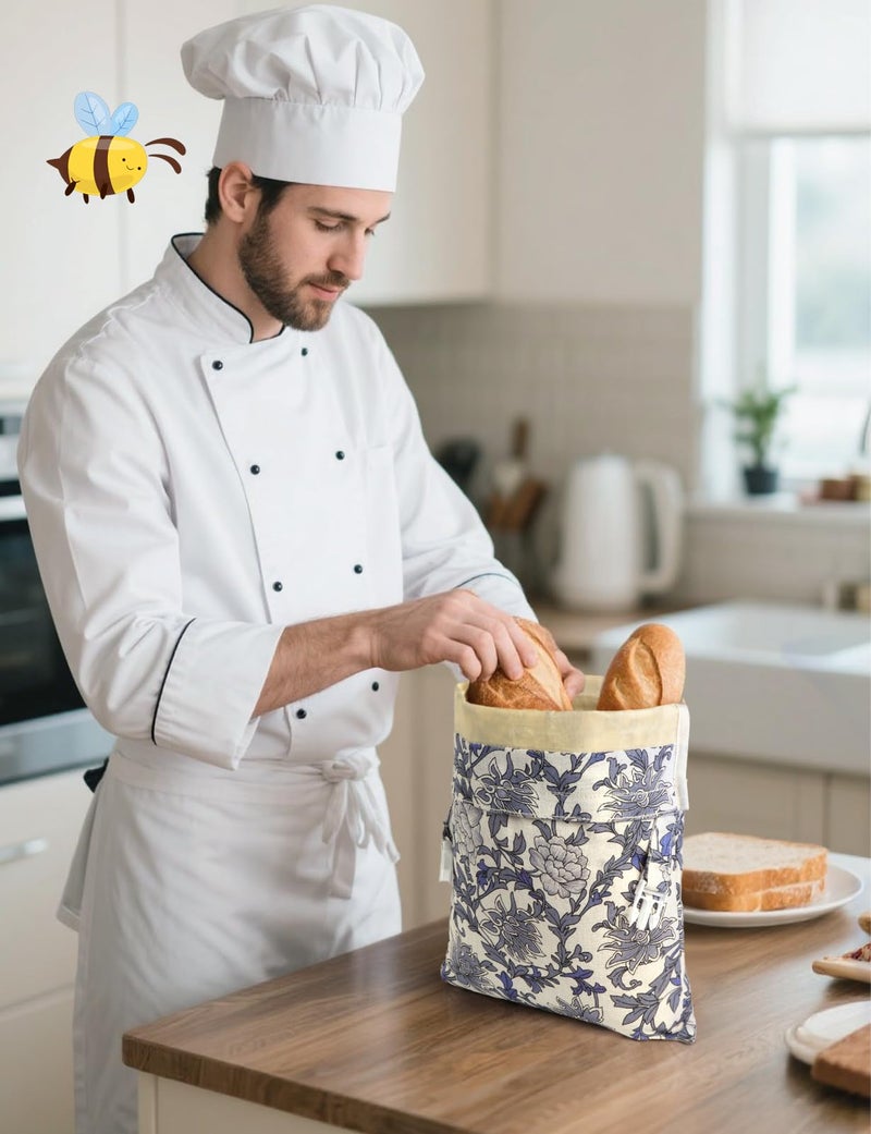 bomis Reusable Bread Bags for Homemade Bread, 2 Pack XL Cotton Beeswax Bag for Sourdough, Beeswax Bags, Sourdough Storage Bag - Image 5