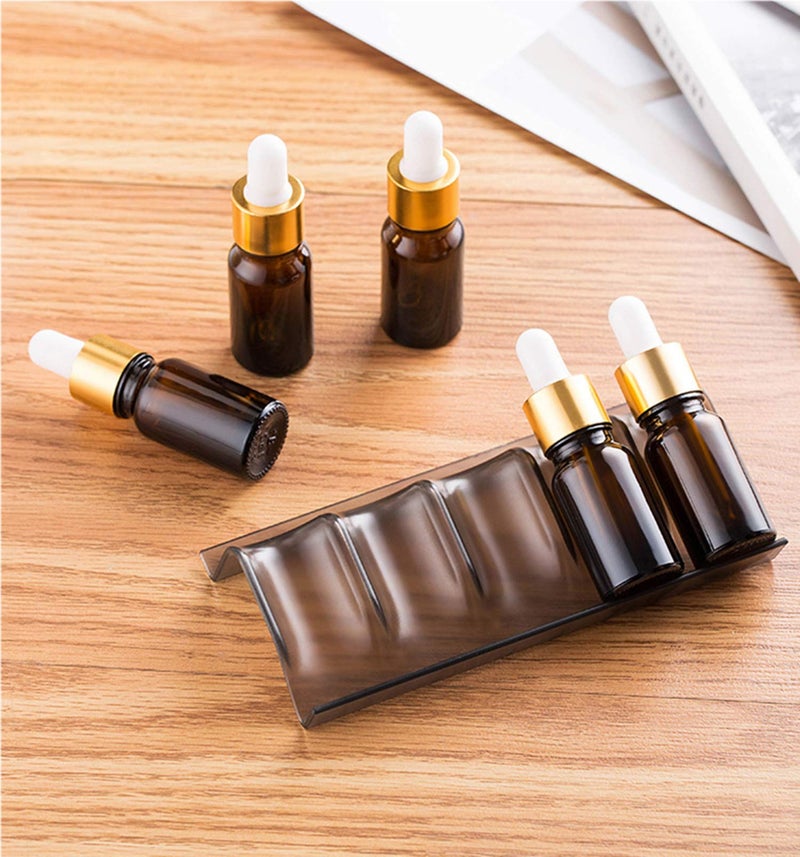 Han Sheng 8 Pcs Shelf Essential Oils Storage Racks Oil Bottles Expandable Essential Oil Holders Convenient Storage For Organizing Displaying Spice Oils Racks (Black) - Image 3