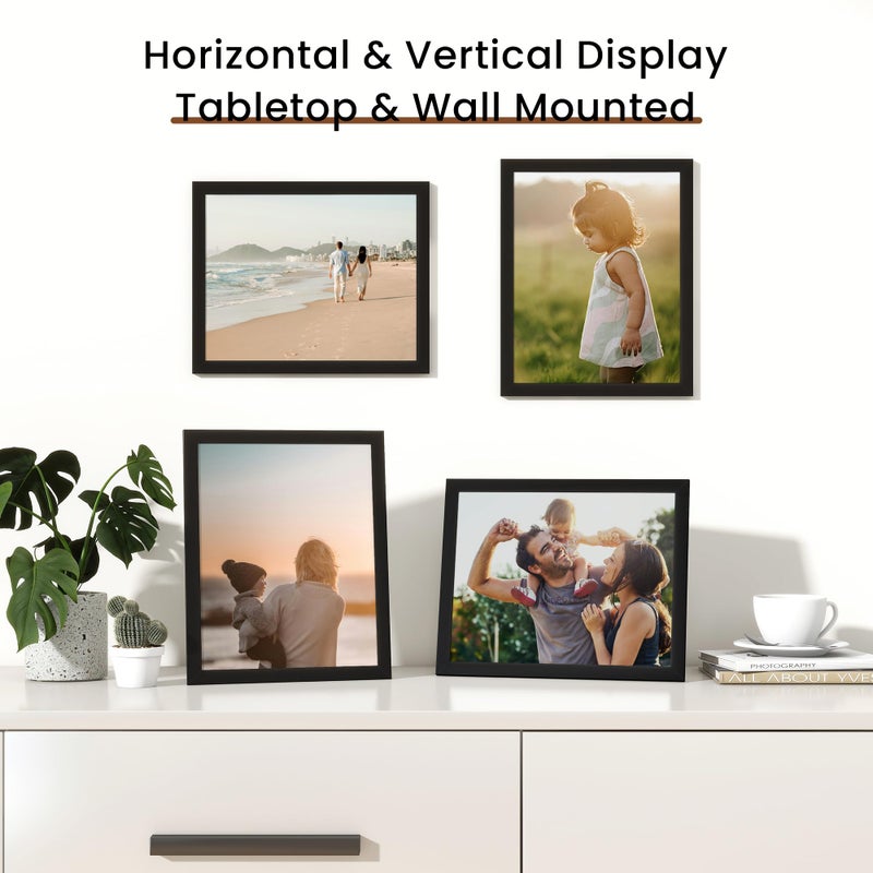 Heimlove 8x10 Picture Frame Set of 2,Display Pictures 8"x10",Black Photo Frame with Shatter Resistant Plexiglass,Picture Frames 8x10 Tabletop and Wall Mount,Poster Frame for Display Certificate Document - Image 5