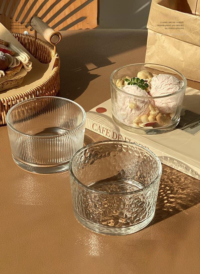 BEIRUI مجموعة من 4 أوعية زجاجية شفافة، أوعية زجاجية متعددة الوظائف، يمكن استخدامها كأوعية بودنج، قوالب حلوى، أطباق فواكه صغيرة، موزعات وجبات خفيفة، أطباق توابل - Image 2