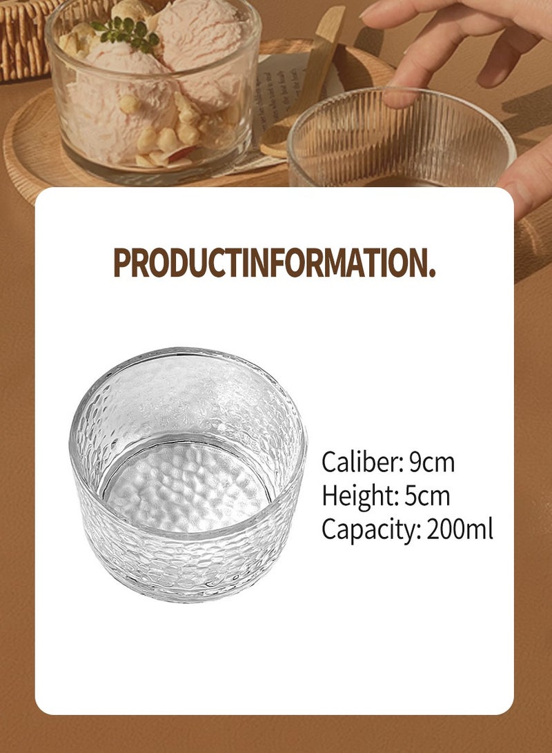 BEIRUI مجموعة من 4 أوعية زجاجية شفافة، أوعية زجاجية متعددة الوظائف، يمكن استخدامها كأوعية بودنج، قوالب حلوى، أطباق فواكه صغيرة، موزعات وجبات خفيفة، أطباق توابل - Image 3