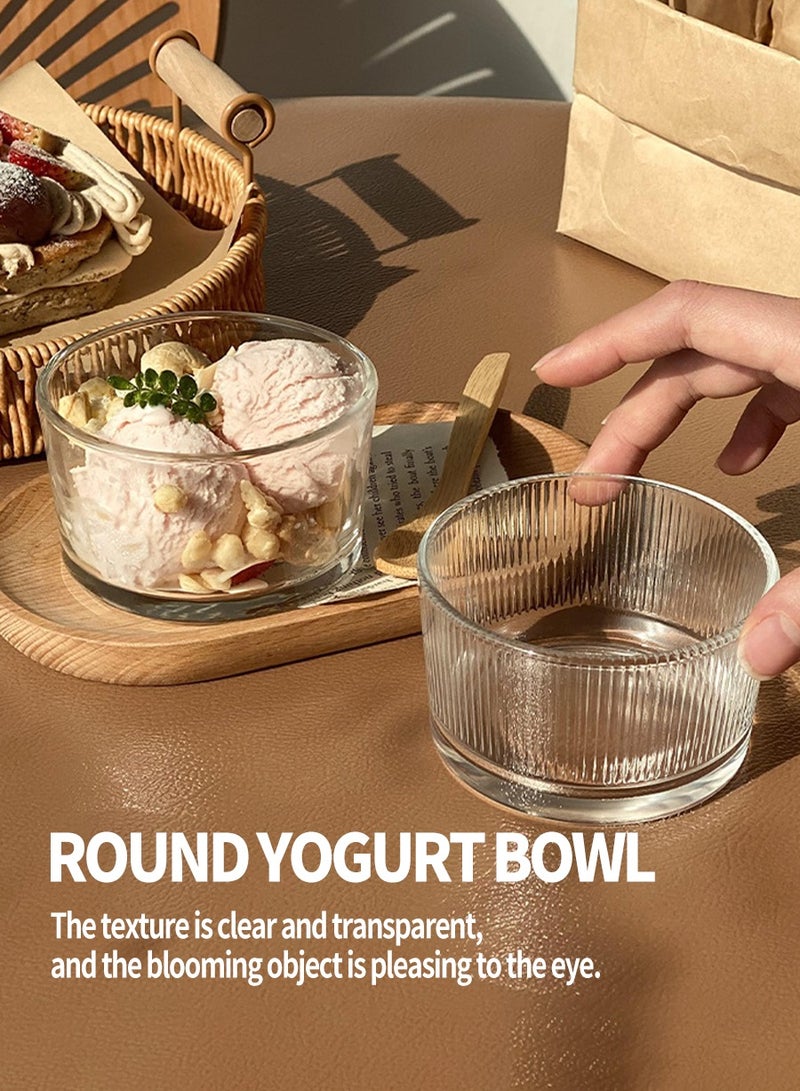 BEIRUI مجموعة من 4 أوعية زجاجية شفافة، أوعية زجاجية متعددة الوظائف، يمكن استخدامها كأوعية بودنج، قوالب حلوى، أطباق فواكه صغيرة، موزعات وجبات خفيفة، أطباق توابل - Image 4