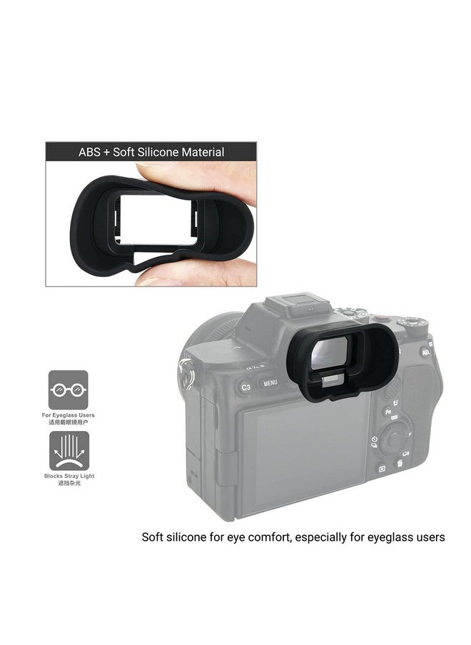 Kiorafoto - Soft Silicon Camera Viewfinder Eyecup Eye Cup Eyepiece Replacement for Sony Alpha A7R V A7RV A7R5 A7 IV A7M4 A7IV A9III A1 A7S III A7SIII A7S3 ILCE-7SM3 EVF Eyeshade Protector Replaces Sony FDA-EP19 - Image 1