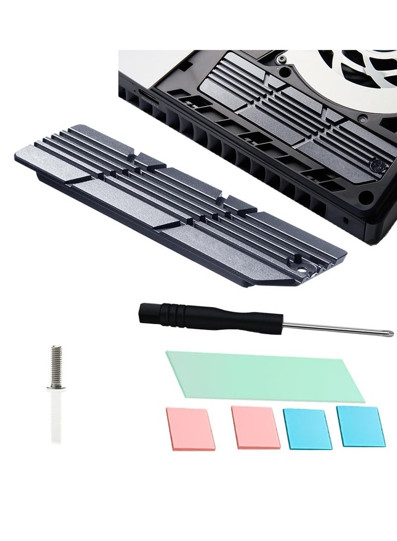 Excefore M.2 Heatsink for PS5 Slim, NVMe SSD Aluminum Heatsink with 4 Thermal Pads for Playstation 5 Slim Disc and Digital Edition, Internal M.2 Gen4 NVME PCIE 4.0 SSD with Graphene Thermal Pads - Image 1