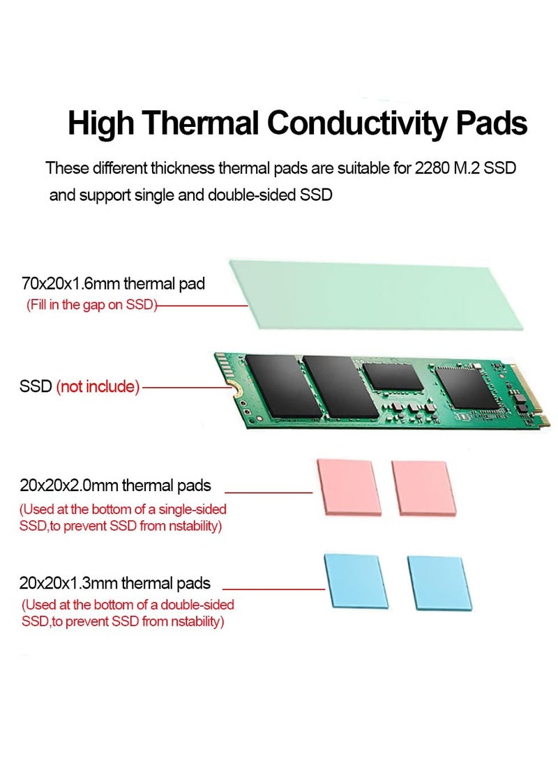 Excefore M.2 Heatsink for PS5 Slim, NVMe SSD Aluminum Heatsink with 4 Thermal Pads for Playstation 5 Slim Disc and Digital Edition, Internal M.2 Gen4 NVME PCIE 4.0 SSD with Graphene Thermal Pads - Image 4