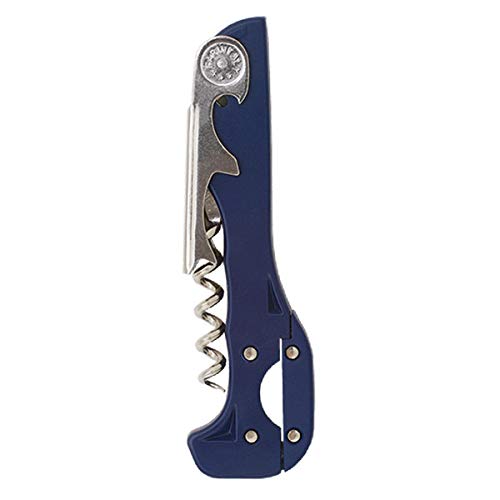 Boomerang TwoStep Corkscrew Wine Opener with BuiltIn Foil Cutter and Bottle Opener Dark Blue
