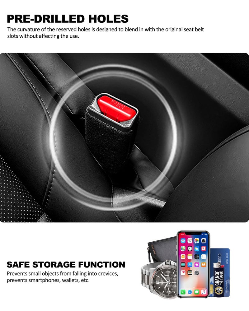 Nosxxus Leather Car Seat Gap Filler Spacer Universal Seat Gap Filler Plug for Car SUV Truck Fit Organizer Fill The Gap Between Seat and Console Stop Things from Dropping - Image 3