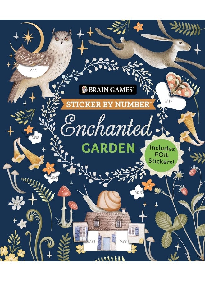 Brain Games - Sticker by Number: Enchanted Garden: Includes Foil Stickers!  - Image 1