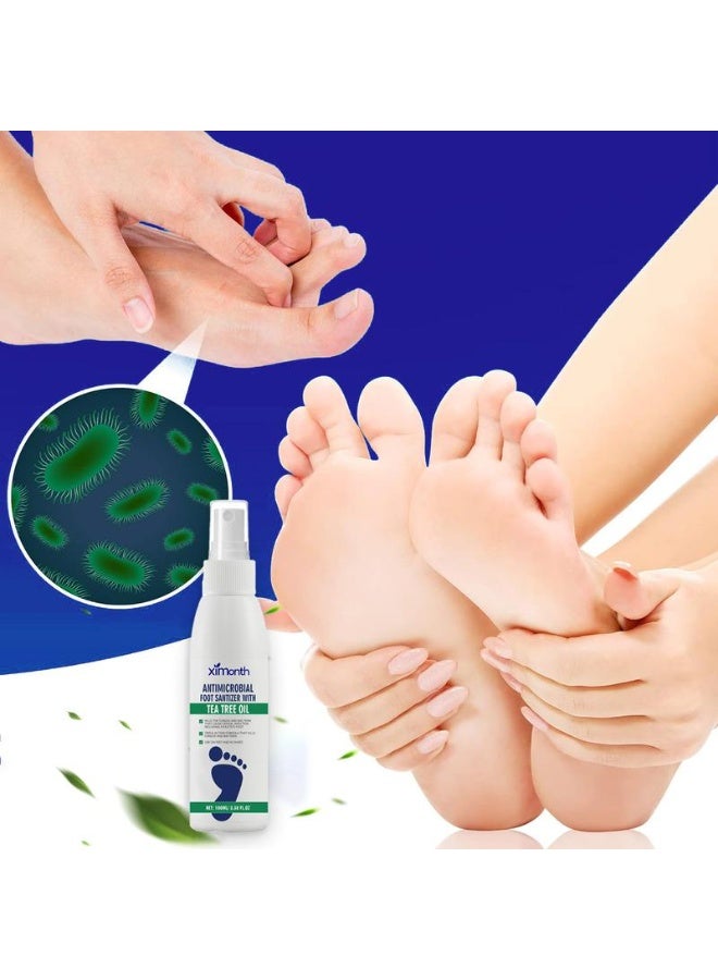 ximonth Foot Spray with Tea Tree Oil, Foot Care Dry Feet Plantar Moisturizing Deodorant, Advanced Foot and Nail Spray 100ML - Image 2