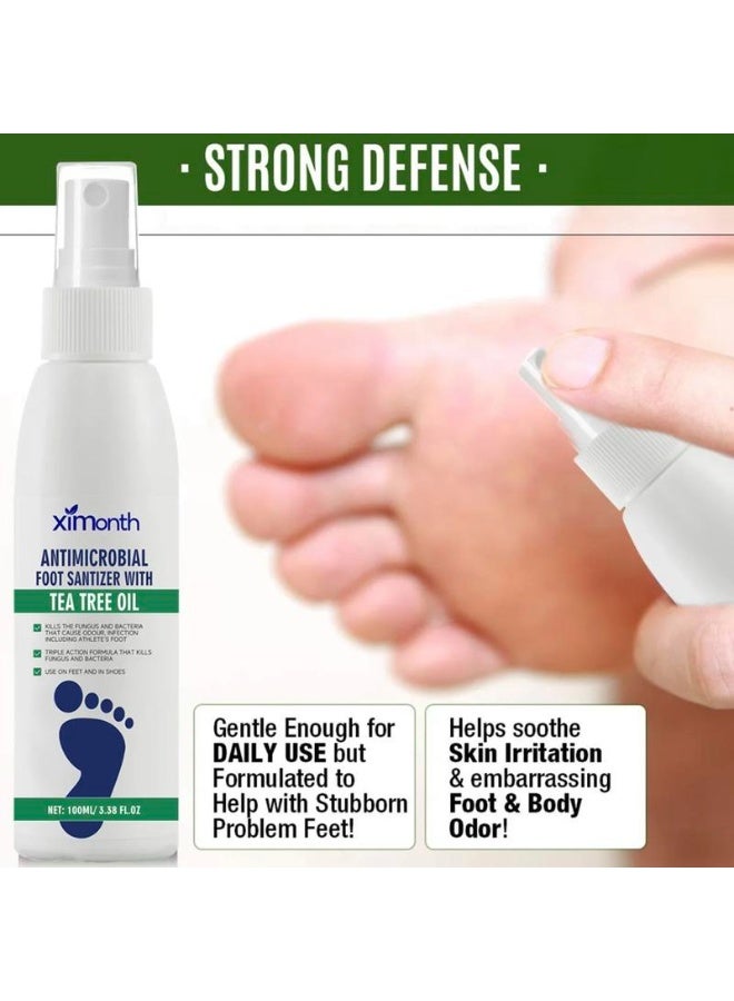 ximonth Foot Spray with Tea Tree Oil, Foot Care Dry Feet Plantar Moisturizing Deodorant, Advanced Foot and Nail Spray 100ML - Image 4