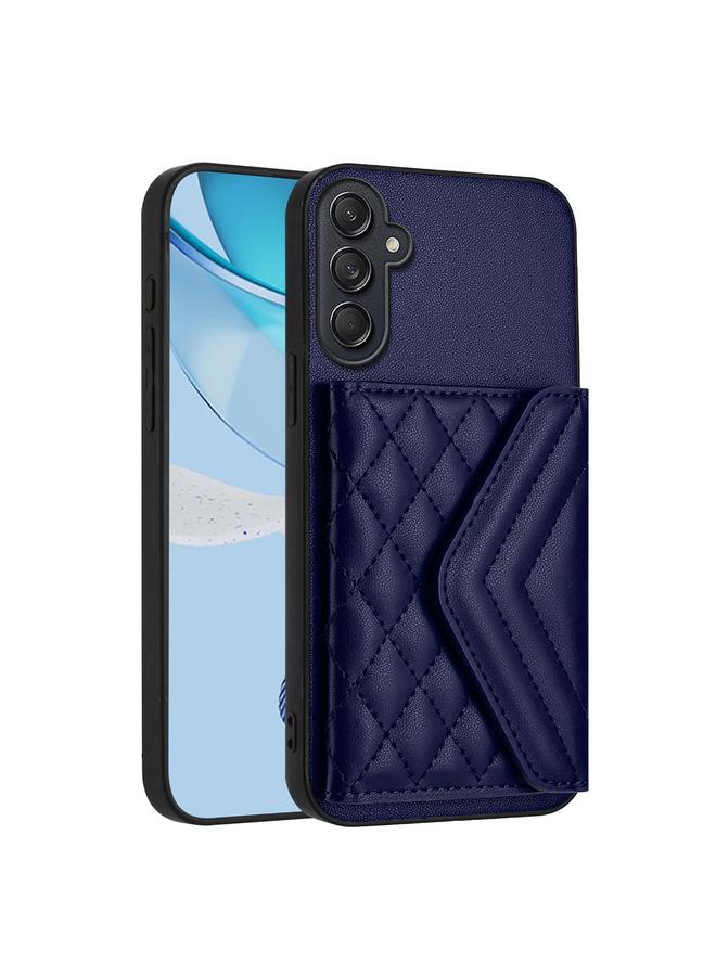 اس-توب جراب لهاتف Samsung Galaxy M55 / C55 5G جراب بطاقة منسوج معيني الشكل مزود بخاصية تحديد الترددات الراديوية مع حبل طويل - Image 3