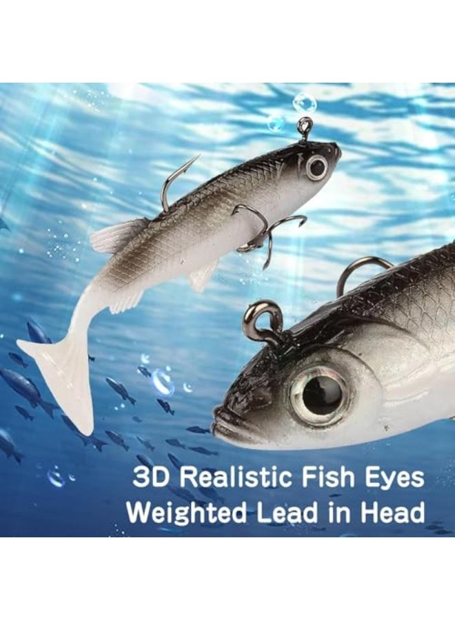 6 PCS Fishing Lures Kit, Lifelike Artificial Baits, Life-Like Baits Set, Plastic Swimbaits for Saltwater/Freshwater, Fishing Gear and Fishing Gifts - Image 2