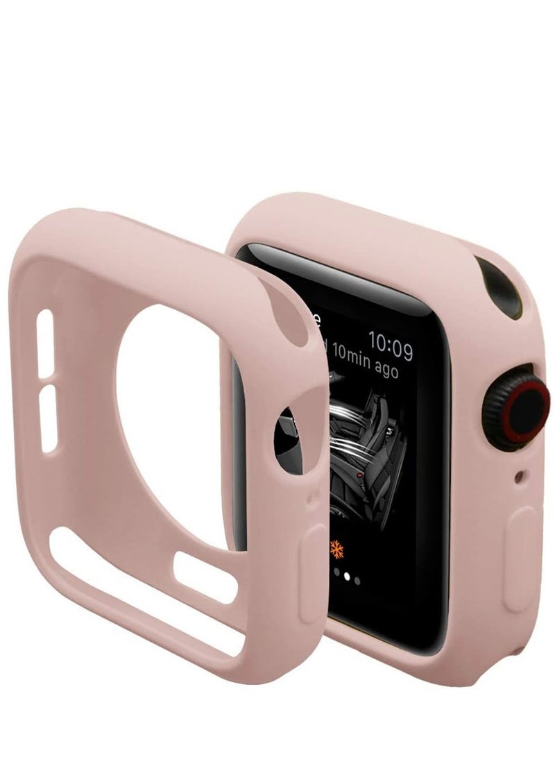 KASTWAVE Case for Apple Watch 2 Pack, Cover for iwatch Ultra Thin Soft TPU Shockproof Built in Bumper Protector for iWatch Case Series SE 6/ 5/ 4 Sand Pink 40mm - Image 1