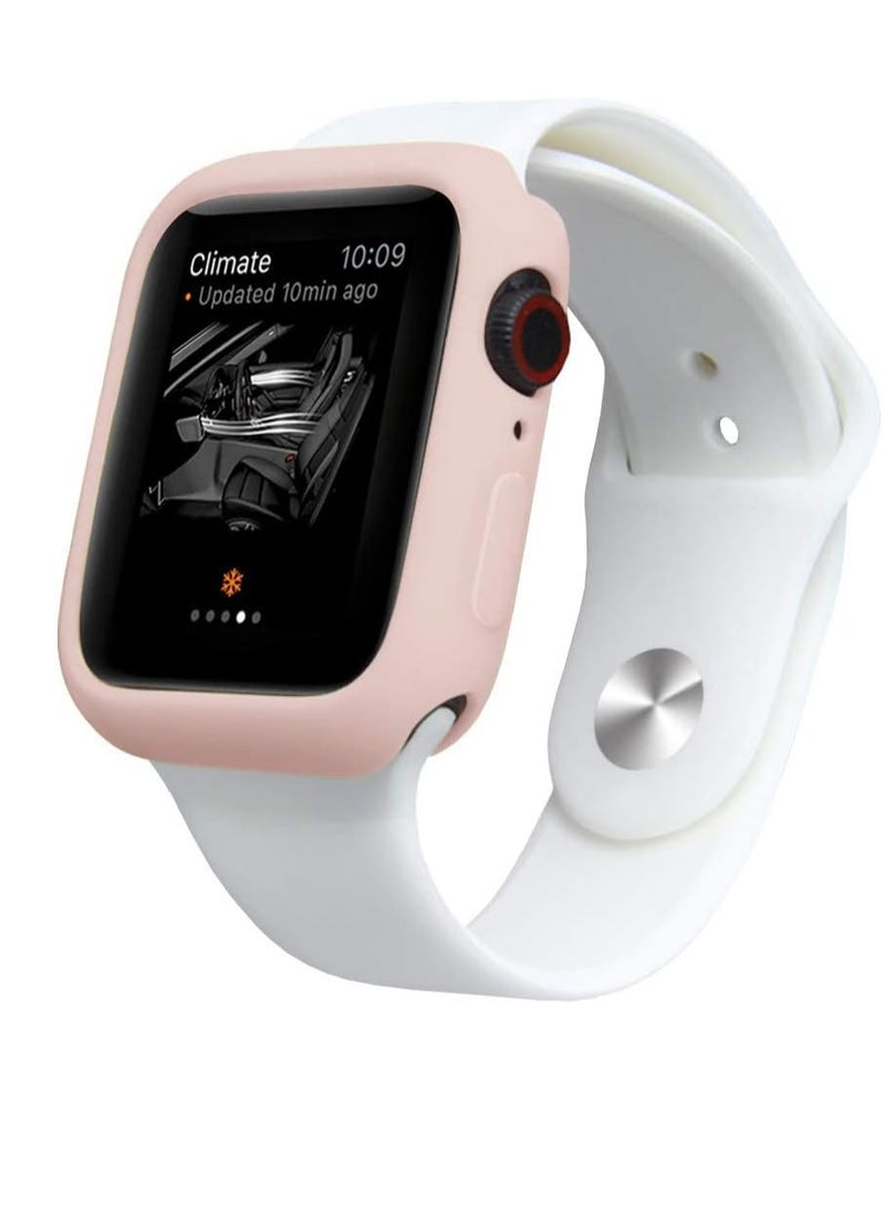 KASTWAVE Case for Apple Watch 2 Pack, Cover for iwatch Ultra Thin Soft TPU Shockproof Built in Bumper Protector for iWatch Case Series SE 6/ 5/ 4 Sand Pink 40mm - Image 3