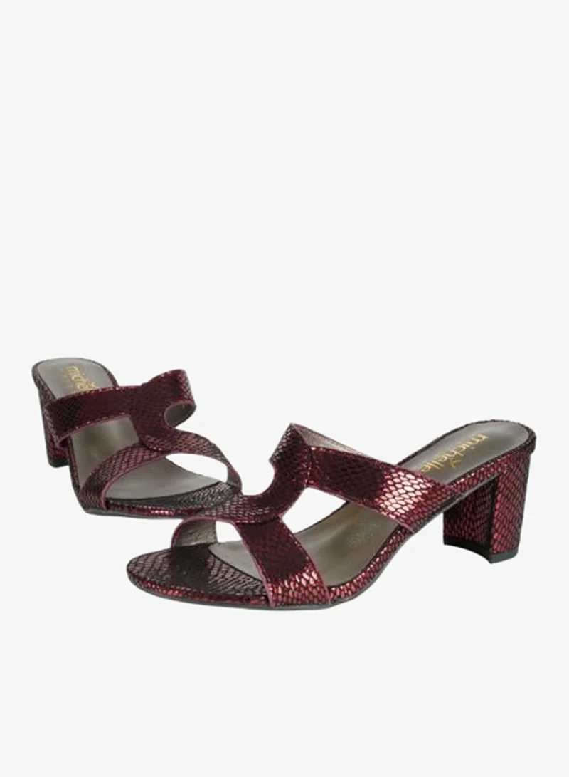 Michelle Morgan Bordo 092-2927 Michelle Morgan Ladies Block Heel Sandals 314RJ19C Bordo for Women | Best Price UAE
