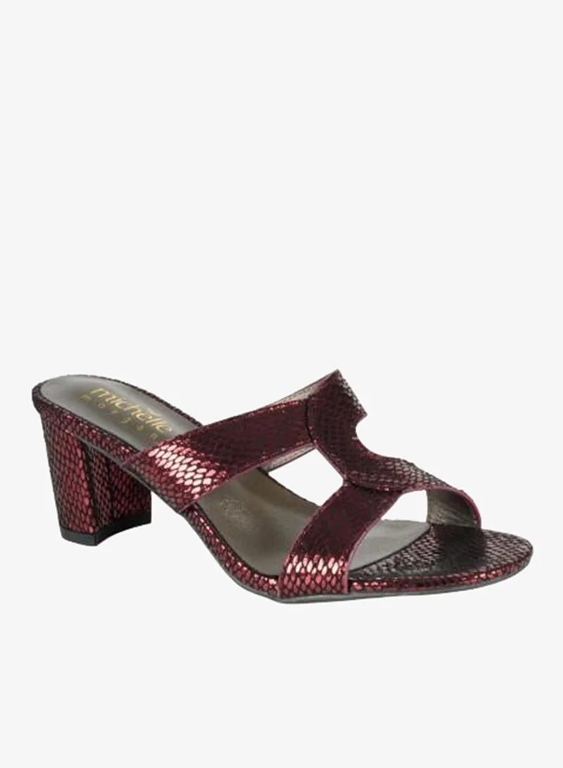Michelle Morgan Bordo 092-2927 Michelle Morgan Ladies Block Heel Sandals 314RJ19C Bordo for Women | Best Price UAE