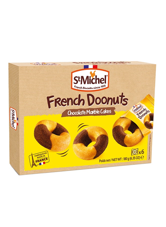 St Michel French Doonuts Chocolate Marble Cakes 6x30g  - Image 1