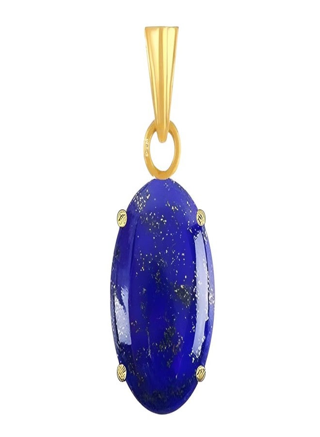 Ptm Natural Lapis Lazuli/Lajwart 7.25 Ratti or 6.5 Carat Astrological Certified Gemstone Panchdhatu/5 Metals 22k Gold Plated Pendant for Men & Women -fba2725 - Image 1