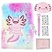 PJDRLLC Axolotl Diary with Lock Gift for 8 9 10 Year Old Girl Secret Diary Journal Notebook with Coin Purse Multicolored Pen Stickers Practical Gift for Birthday Christmas - Image 3