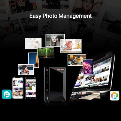 Asustor Drivestor 2 Pro Gen2 AS3302T v2, 2 Bay NAS, 1.7GHz Quad-Core, 2.5GbE Port, 2GB RAM DDR4, Small Home Media Server, Network Attached Storage Device (Diskless) - Image 3