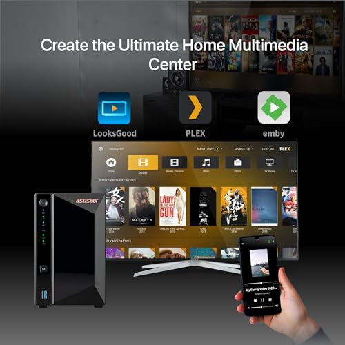 Asustor Drivestor 2 Pro Gen2 AS3302T v2, 2 Bay NAS, 1.7GHz Quad-Core, 2.5GbE Port, 2GB RAM DDR4, Small Home Media Server, Network Attached Storage Device (Diskless) - Image 4