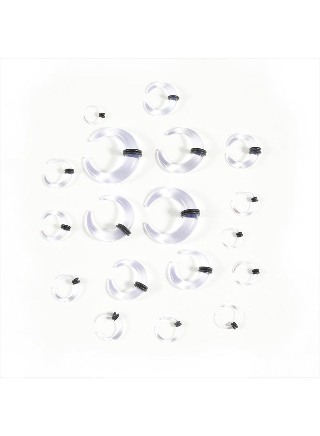Memsion Ear Stretching Kit 54 Pieces 14G-00G Ear Gauges Expander Set Clear Acrylic Septum Piercing Kit Crescent Spiral Buffalo Tapers and Plugs for Women Men - Image 2