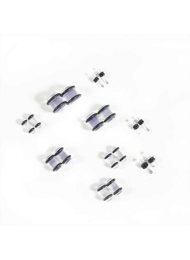 Memsion Ear Stretching Kit 54 Pieces 14G-00G Ear Gauges Expander Set Clear Acrylic Septum Piercing Kit Crescent Spiral Buffalo Tapers and Plugs for Women Men - Image 3