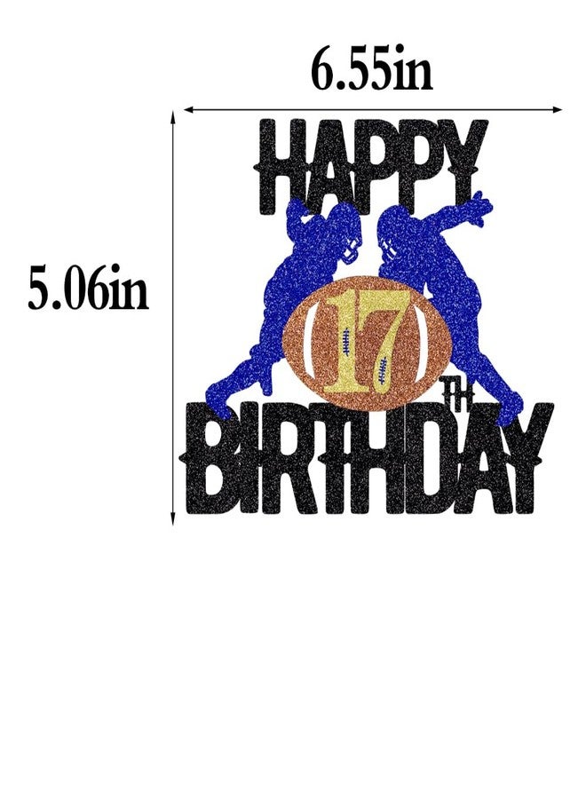Kaoenla Football Rugby Happy 17th Birthday Cake Topper-Sport Rugby Player Scene theme seventeen/17th Birthday/Anniversary Party Decor Supplies (17th) - Image 3