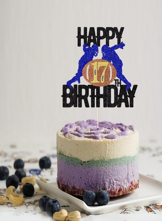 Kaoenla Football Rugby Happy 17th Birthday Cake Topper-Sport Rugby Player Scene theme seventeen/17th Birthday/Anniversary Party Decor Supplies (17th) - Image 5