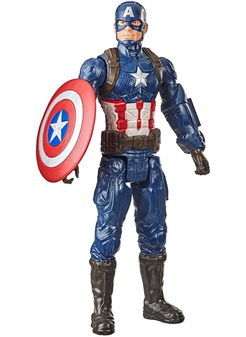 MARVEL Captain America Superhero with Shield and Battle Spinner - Realistic Action Figure, Iconic Shield, and Spinner for Action - Highly Detailed and Accurate Captain America Figure, Blue Design _ Movable Action Figure _ Captain America Toy _ Superhero Figure children"s games_ cartoon characters  - Image 2
