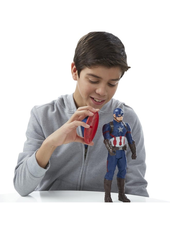 MARVEL Captain America Superhero with Shield and Battle Spinner - Realistic Action Figure, Iconic Shield, and Spinner for Action - Highly Detailed and Accurate Captain America Figure, Blue Design _ Movable Action Figure _ Captain America Toy _ Superhero Figure children"s games_ cartoon characters  - Image 5