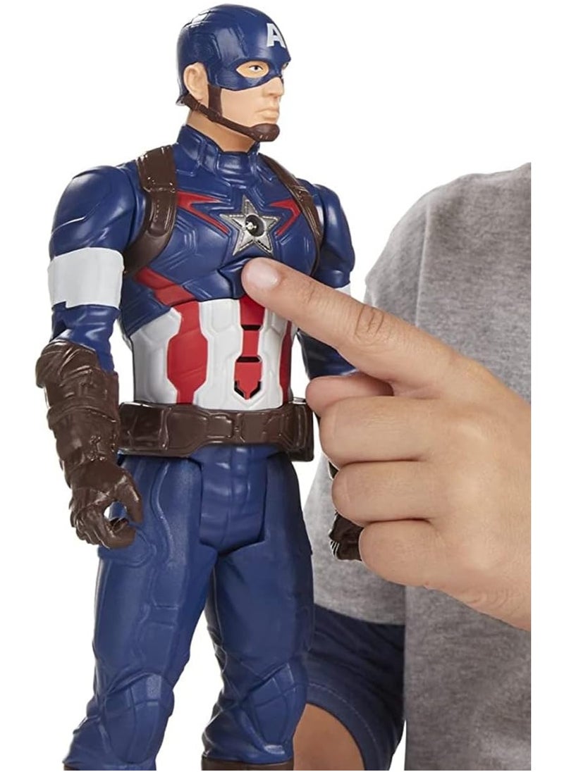MARVEL Captain America Superhero with Shield and Battle Spinner - Realistic Action Figure, Iconic Shield, and Spinner for Action - Highly Detailed and Accurate Captain America Figure, Blue Design _ Movable Action Figure _ Captain America Toy _ Superhero Figure children"s games_ cartoon characters  - Image 3