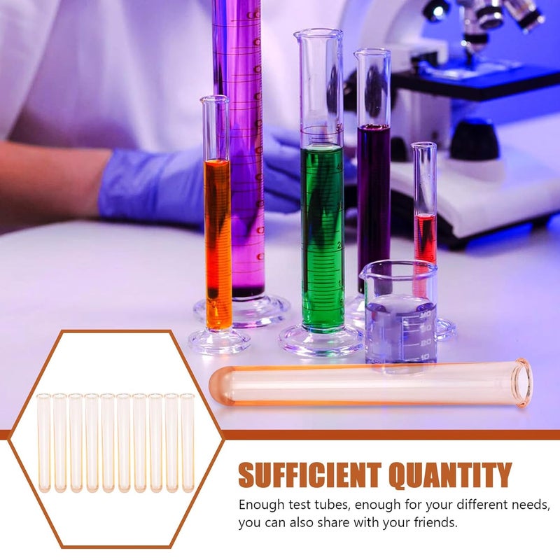 10pcs Amber Acrylic Test Tubes 15cm Sample Tubes Multi-Function Laboratory for Experiment Supply and Household Science Use - Image 3