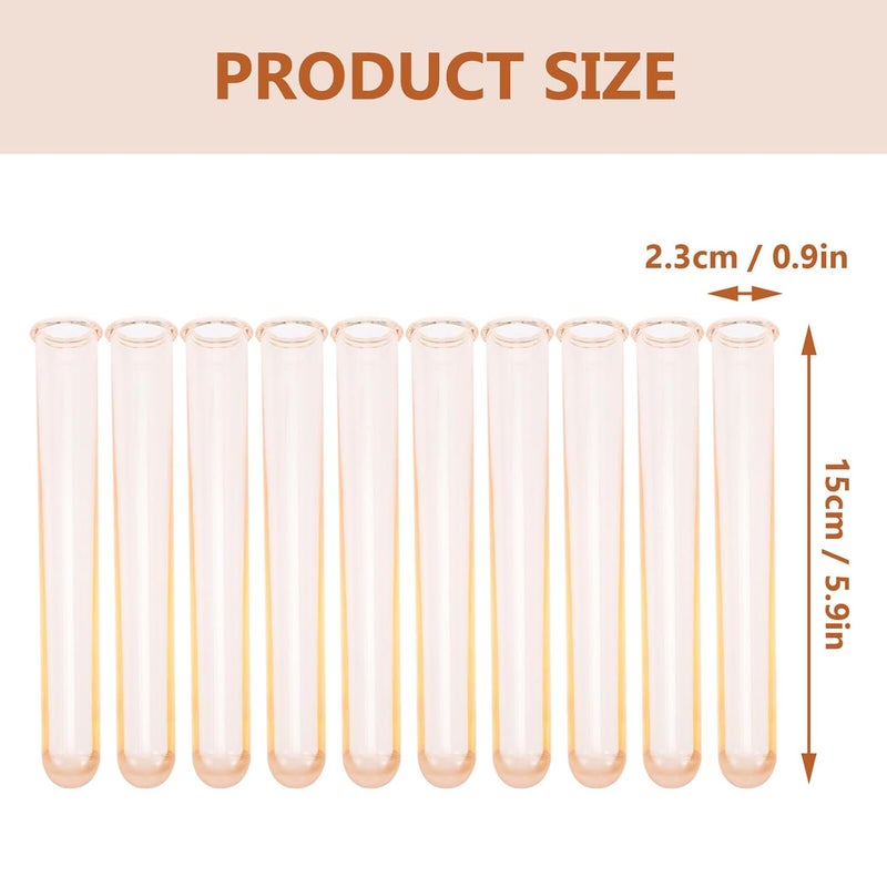 10pcs Amber Acrylic Test Tubes 15cm Sample Tubes Multi-Function Laboratory for Experiment Supply and Household Science Use - Image 2