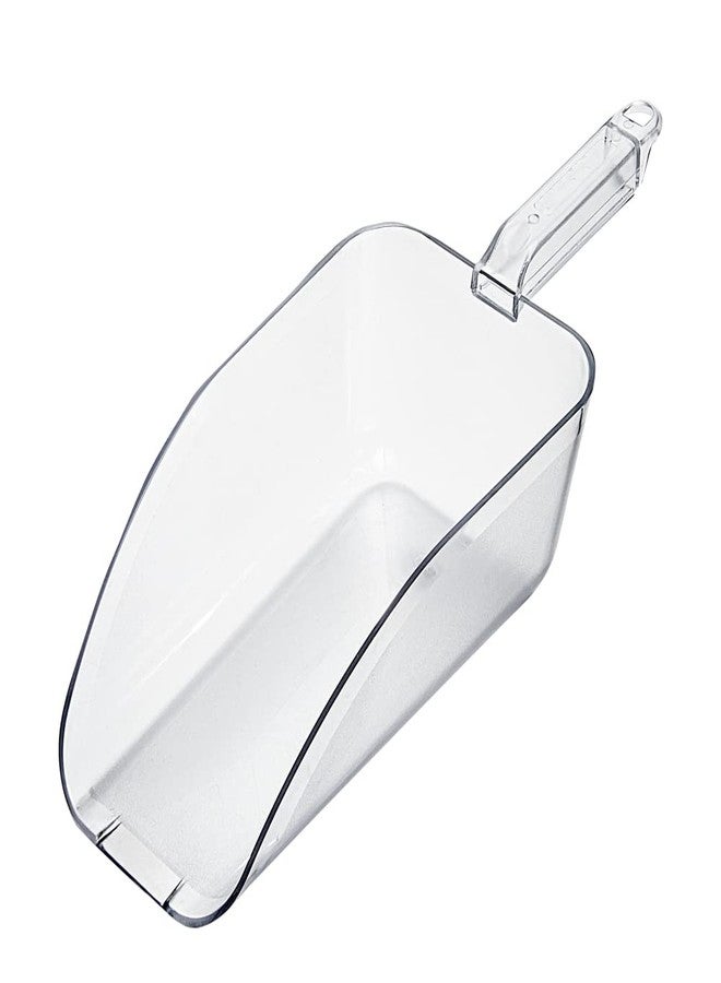 Restaurantware Met Lux 64 Ounce Ice Scoop 1 Flat Bottom Food Scoop - Beveled Front Edge Hanging Slot Clear PC Plastic Flour Scoop Lightweight For Ice Or Dry Ingredients - Image 2