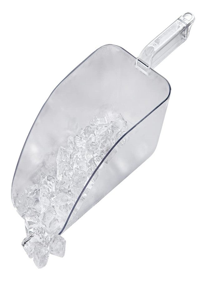 Restaurantware Met Lux 64 Ounce Ice Scoop 1 Flat Bottom Food Scoop - Beveled Front Edge Hanging Slot Clear PC Plastic Flour Scoop Lightweight For Ice Or Dry Ingredients - Image 1