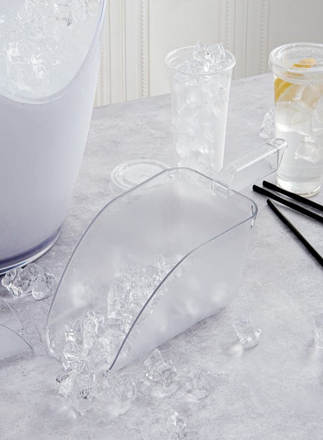 Restaurantware Met Lux 64 Ounce Ice Scoop 1 Flat Bottom Food Scoop - Beveled Front Edge Hanging Slot Clear PC Plastic Flour Scoop Lightweight For Ice Or Dry Ingredients - Image 5