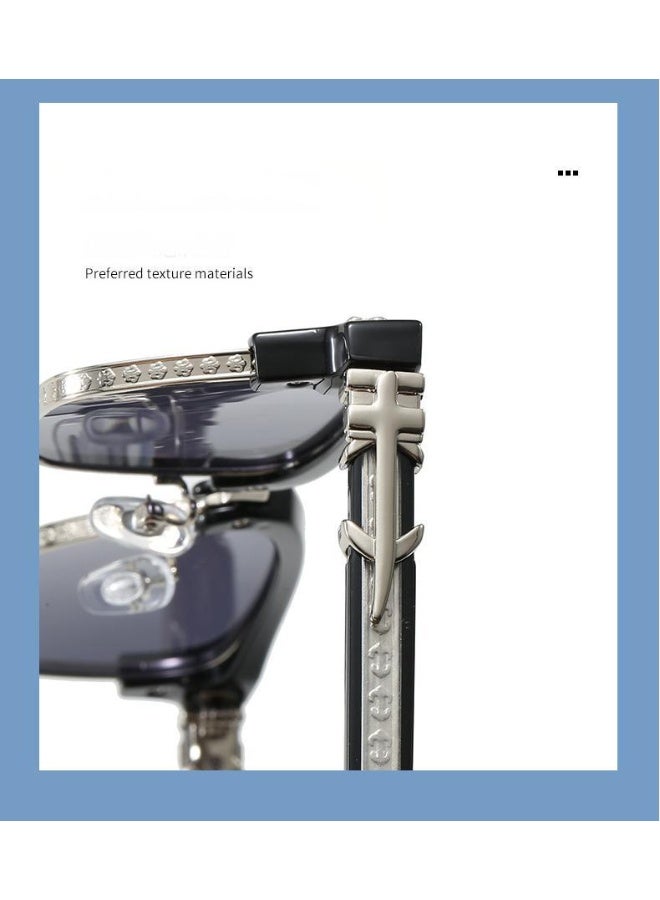 Veil Unisex Black Silver Frame Anti-Blue Light PC Glasses with Gray Lenses - Anti-Glare & Comfortable Non-Slip Nose Pads - Image 5