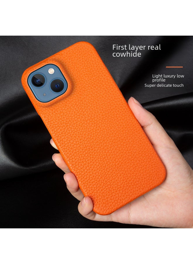 Generic - For Iphone 15 Mobile Phone Case 12 Genuine Leather 14 Half Pack 13 Protective Case For Xiaomi Samsung For Huawei Mobile Phone Protective Case 16-Color:Red-Applicable Model:For Iphone 14 Pro - Image 1