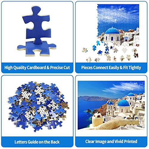 CHengQiSM Jigsaw Puzzles 1000 Pieces Puzzles for Adults Dreamy Aegean Sea Puzzles Greece Santorini Landscape Puzzle Natural Scene Hard Puzzles for Adults Teens Kids Interactive Toy Brain Teaser - Image 5
