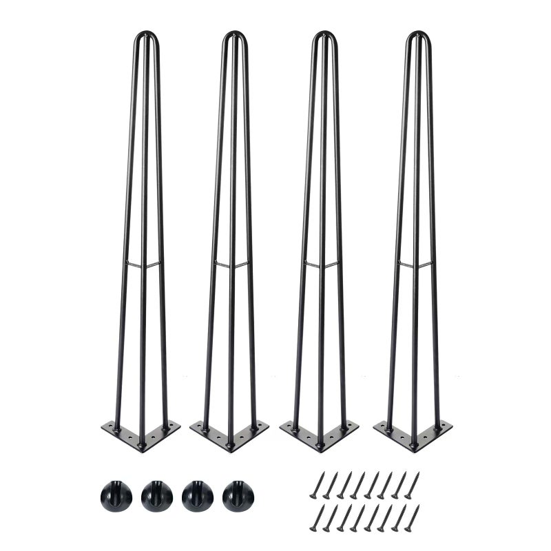 ManyiHome 4 Pack Hairpin Table Legs for Furnitureï¼ˆBlackï¼Œ28inï¼‰ Industrial Style Metal Desk Legs,1300lbs Load Capacity for Coffee Table,Dresser Legs ï¼ŒNight Stand Desk Benchï¼ŒDesk - Image 1