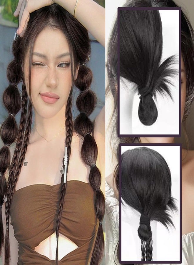 RUSTAMM Braided Ponytail Extension Hair Accessories for Women With Hair Tie Braid Ponytail Extension Synthetic Hair Pieces Styling Tools (Brownish Black) - Image 2