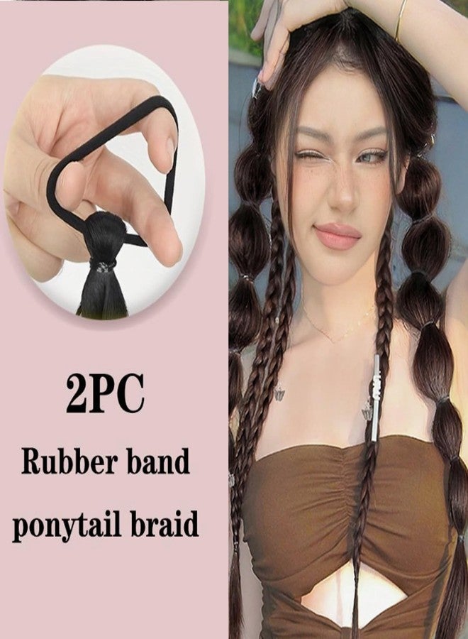 RUSTAMM Braided Ponytail Extension Hair Accessories for Women With Hair Tie Braid Ponytail Extension Synthetic Hair Pieces Styling Tools (Brownish Black) - Image 3