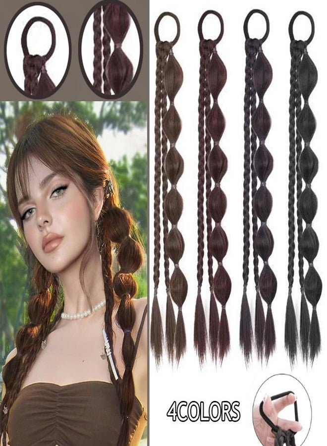 RUSTAMM Braided Ponytail Extension Hair Accessories for Women With Hair Tie Braid Ponytail Extension Synthetic Hair Pieces Styling Tools (Brownish Black) - Image 5