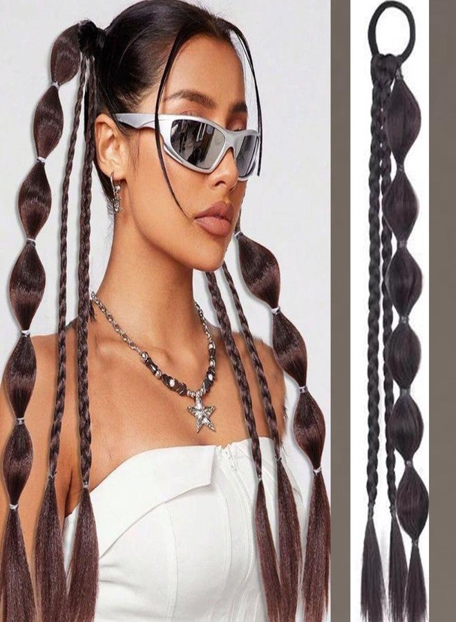 RUSTAMM Braided Ponytail Extension Hair Accessories for Women With Hair Tie Braid Ponytail Extension Synthetic Hair Pieces Styling Tools (Brownish Black) - Image 4
