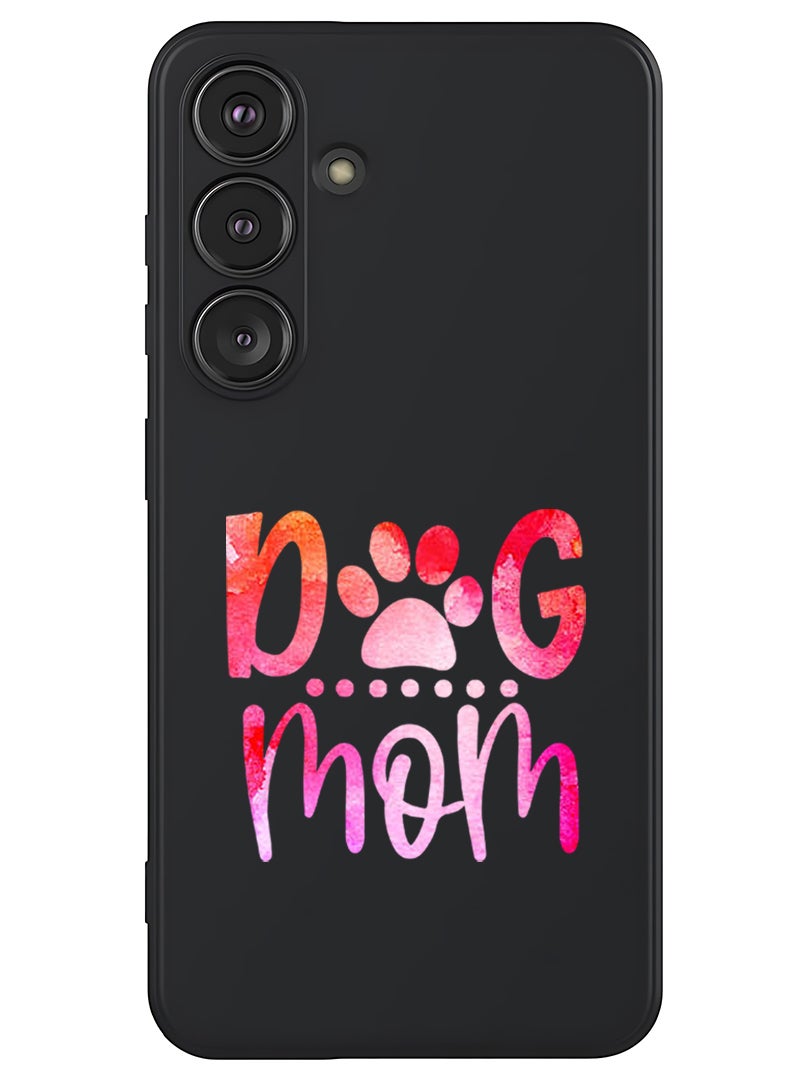 Theodor Protective Slim Fit Case Liquid Silicone Cover with Full Body Protection Anti-Scratch Shockproof Case For Samsung Galaxy S25 Plus (Black) - Dog mom - Image 1