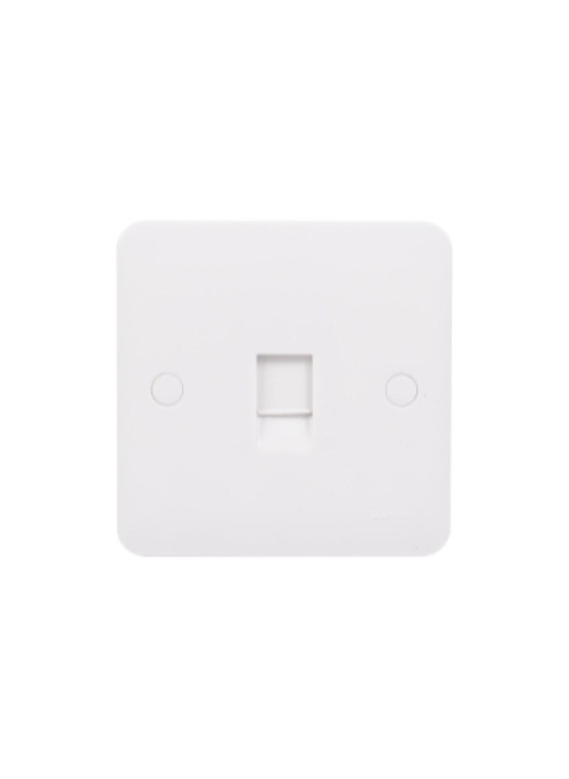 Schneider Electric - Schneider Electric Lisse - Square edge white moulded - data/telephone socket - RJ11 - matt white - GGBL7051S - Image 1